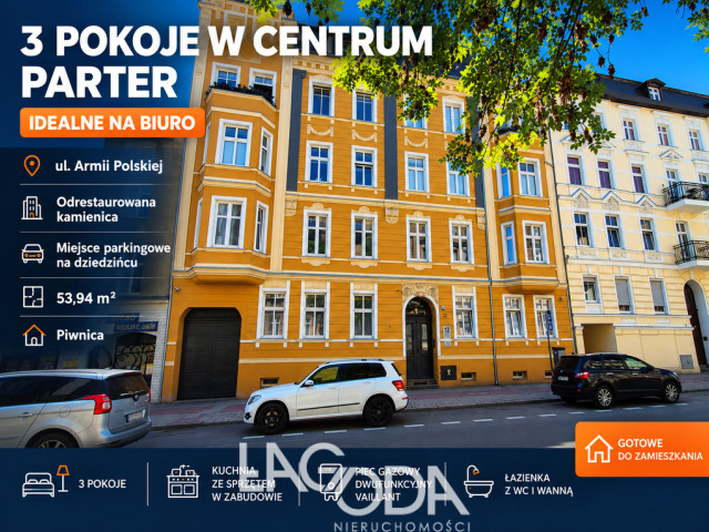 Mieszkanie w zadbanej kamienicy 3 pok. /biuro
